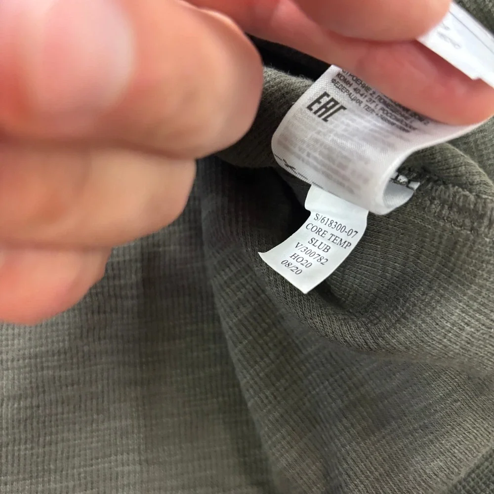 Banana Republic Henley Shirt Large Tall Core Temp Slub Cotton Blend Olive Green